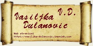 Vasiljka Dulanović vizit kartica